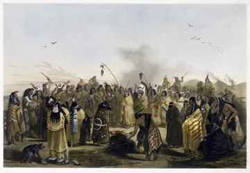 Scalp Dance of the Minitarres, 1843-1844